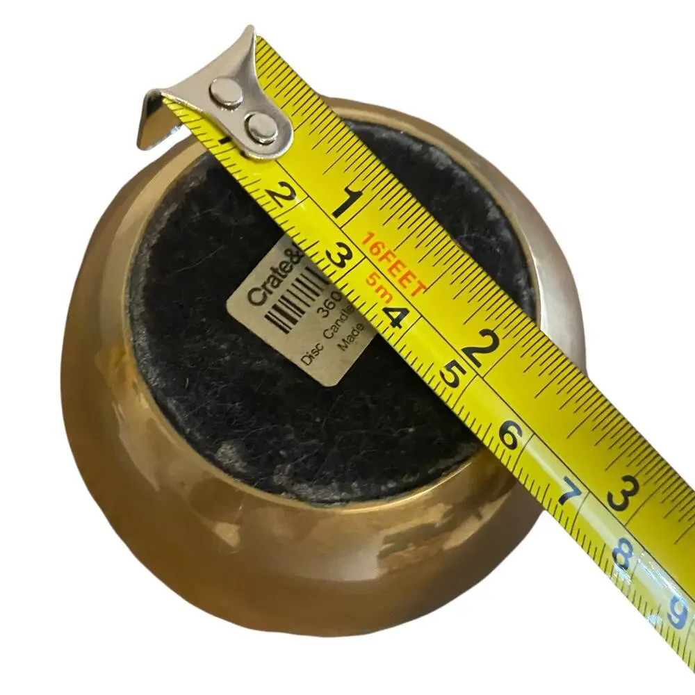 Crate and Barrel Orb Mid Century Modern Solid Brass Candlestick Holder